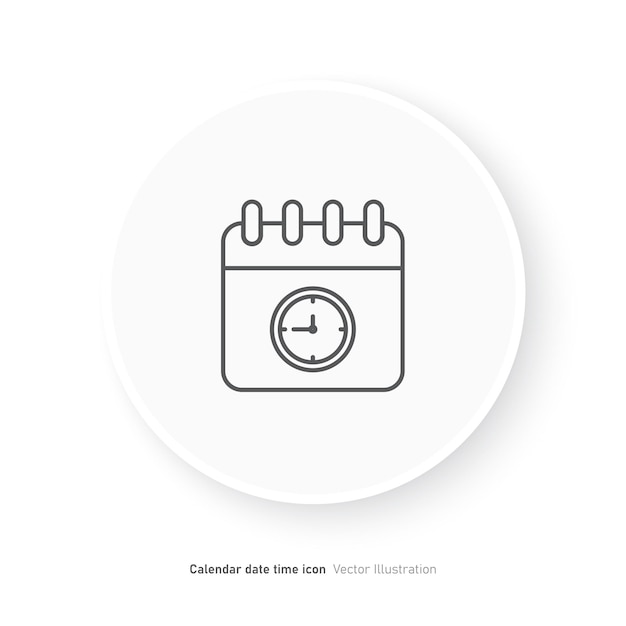 Diseño del icono de la fecha y la hora del calendario Ilustración vectorial del horario del calendario