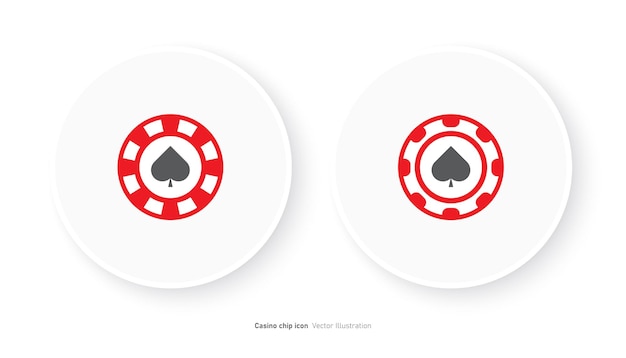 Diseño del icono de la ficha del casino Ilustración vectorial del icono del ficha de las picas