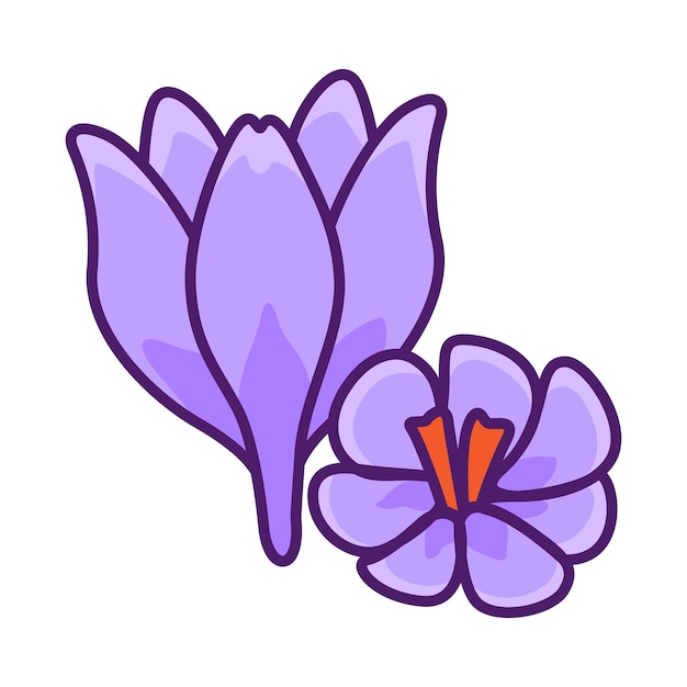 Diseño de icono de flor de azafrán