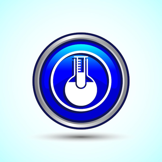 Diseño del icono del frasco Ilustración del icono de frasco químico para aplicaciones y sitios web Diseño del botón de color gris