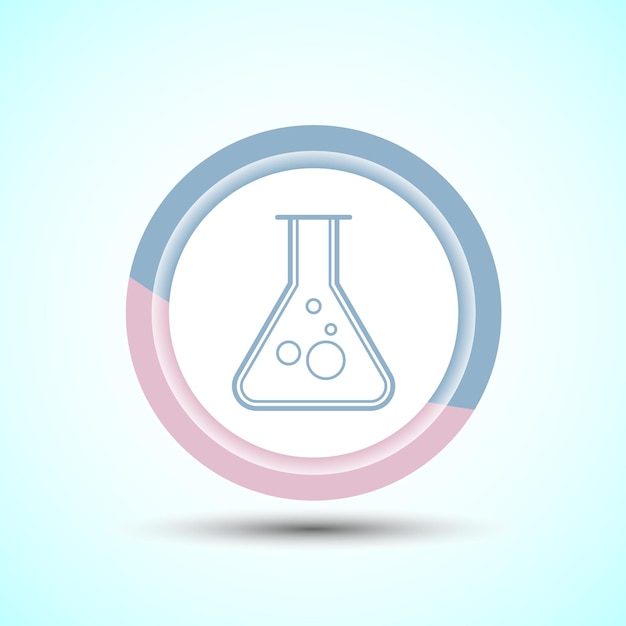 Diseño del icono del frasco Ilustración del icono de frasco químico para aplicaciones y sitios web Diseño del botón de color pastel