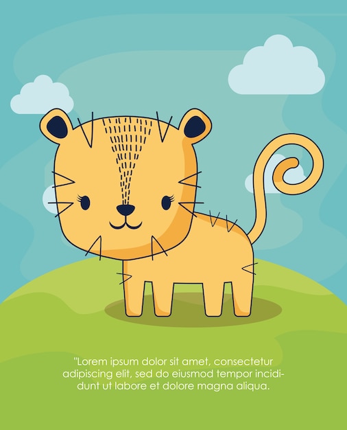 Diseño de icono de gato lindo