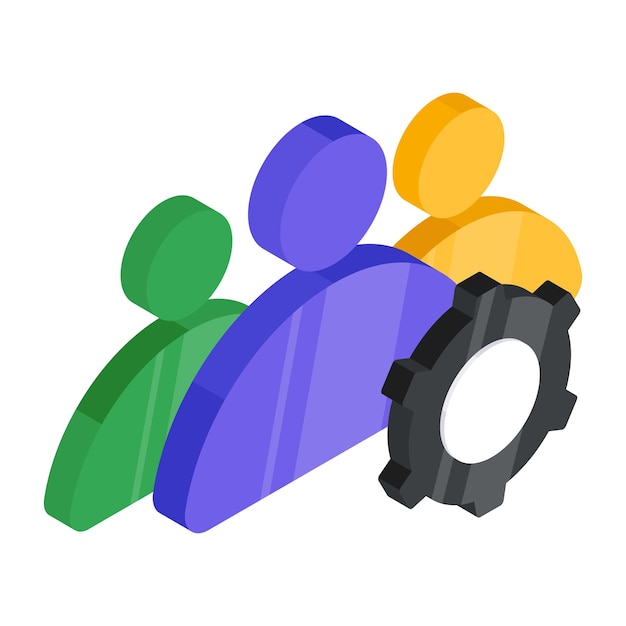 Un diseño de icono de gestión de equipo aislado en fondo blanco