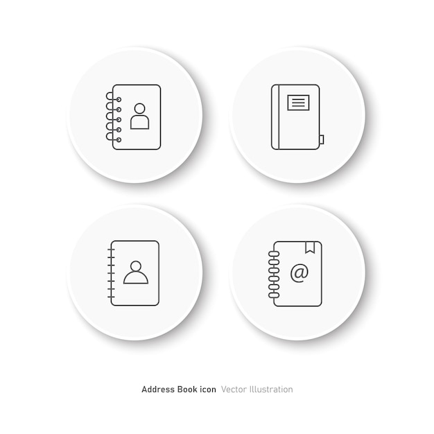 Diseño del icono de la guía de direcciones Ilustración vectorial del símbolo de la guía telefónica