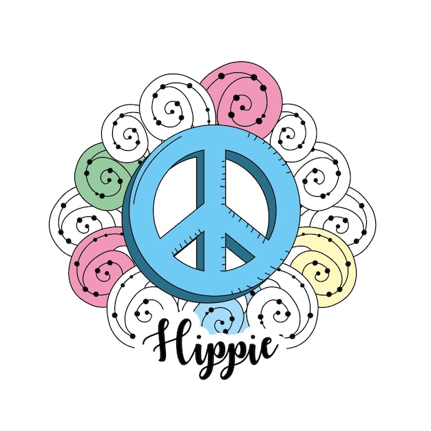 Vector diseño de icono hippie