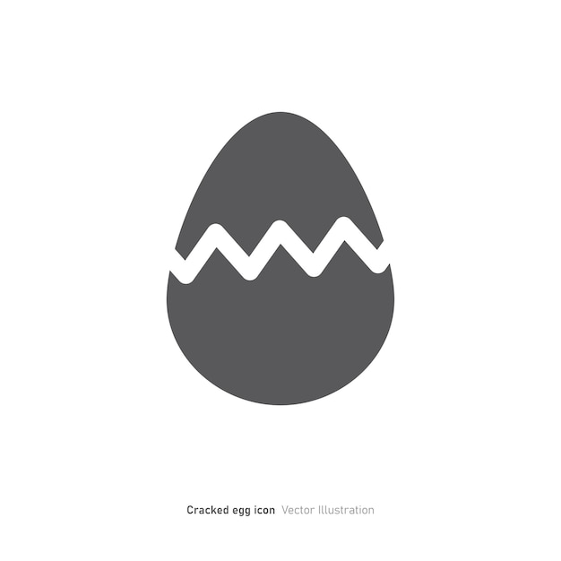 Diseño del icono del huevo roto Ilustración vectorial del símbolo del huewo agrietado