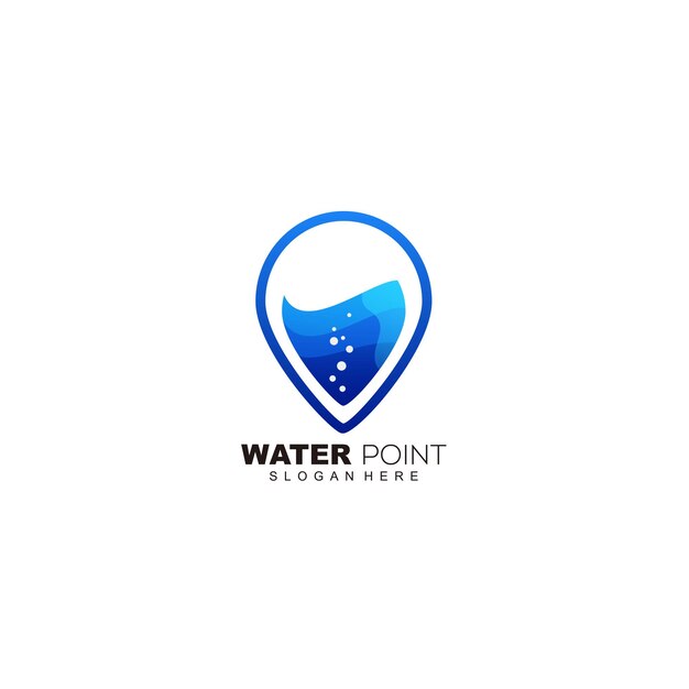 Diseño de icono de ilustración de plantilla de logotipo de pin de agua