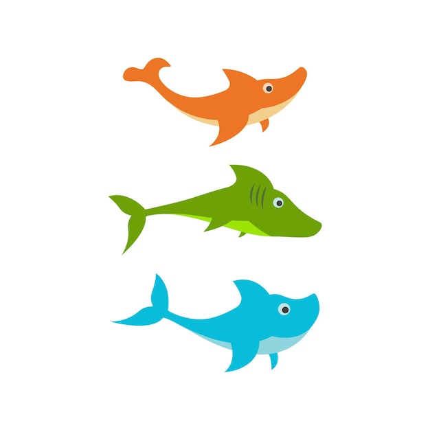 Diseño de icono de ilustración de tiburón