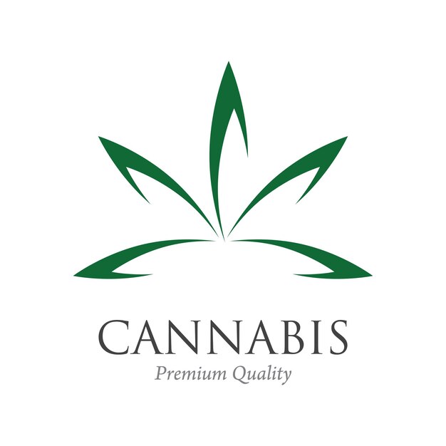 Diseño de icono de ilustración de vector de hoja de cannabis