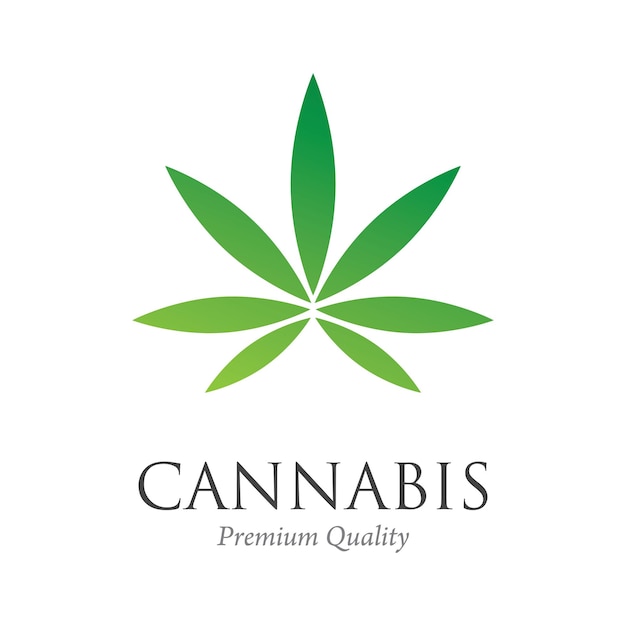 Diseño de icono de ilustración de vector de hoja de cannabis