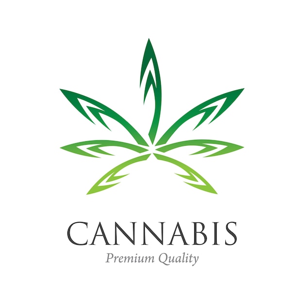 Diseño de icono de ilustración de vector de hoja de cannabis