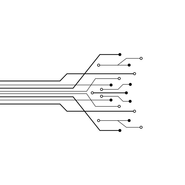 Diseño de icono de ilustración de vector de plantilla de círculo de circuito