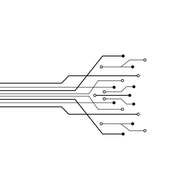 Diseño de icono de ilustración de vector de plantilla de círculo de circuito