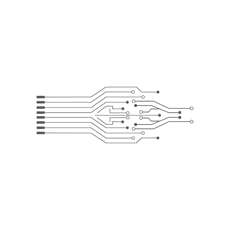 Vector diseño de icono de ilustración de vector de plantilla de círculo de circuito