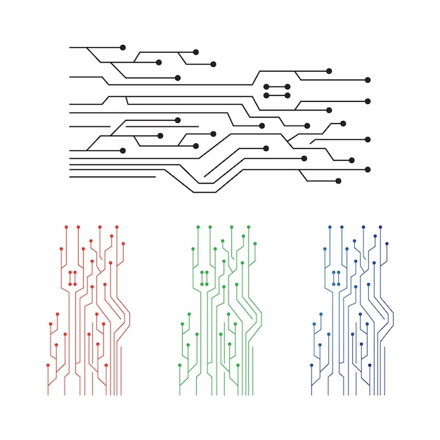 Diseño de icono de ilustración de vector de plantilla de logotipo de circuito