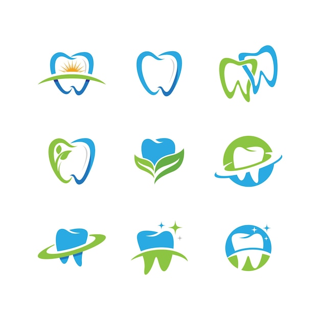 Diseño de icono de ilustración de vector de plantilla de logotipo dental