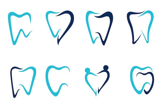 Diseño de icono de ilustración de vector de plantilla de logotipo dental