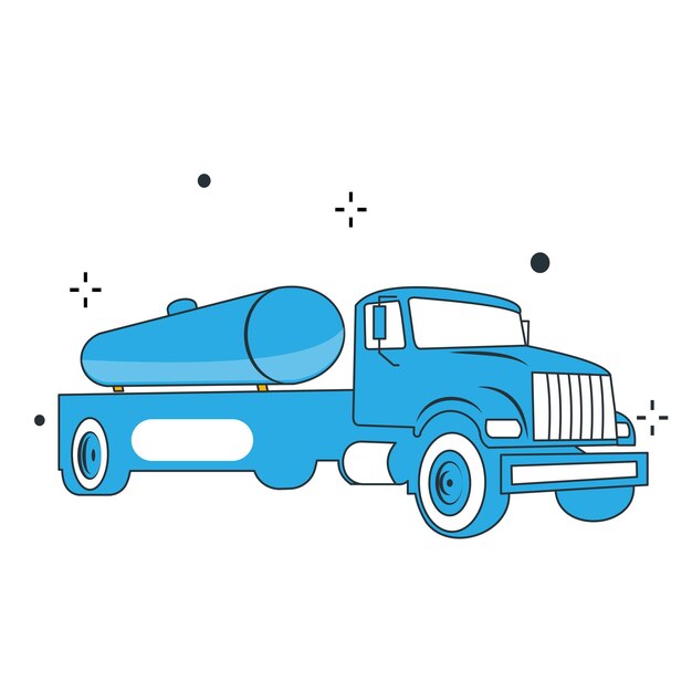 Diseño de icono de ilustración vectorial de camión cisterna de propano