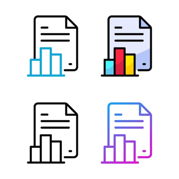 Diseño de icono de informe en cuatro colores de variación