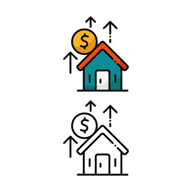 Diseño de icono de inicio de venta de crecimiento en dos colores de variación