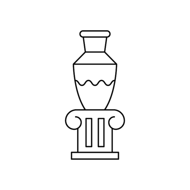 Diseño de icono de jarrón antiguo aislado en ilustración vectorial de fondo blanco