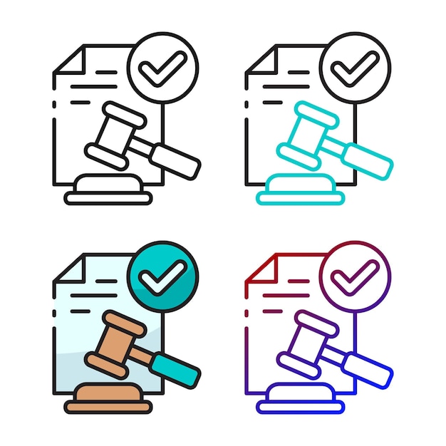 Diseño de icono de legalidad en cuatro colores de variación
