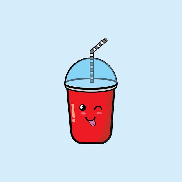 Diseño de icono lindo boba rojo