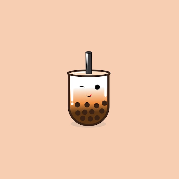 Diseño de icono lindo boba simple