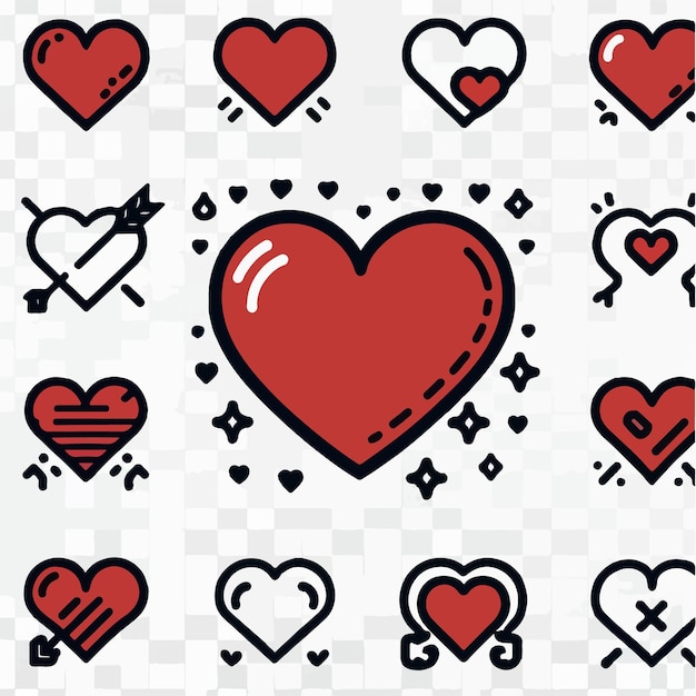Diseño del icono de la línea del corazón