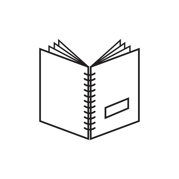 Diseño del icono de la línea del libro