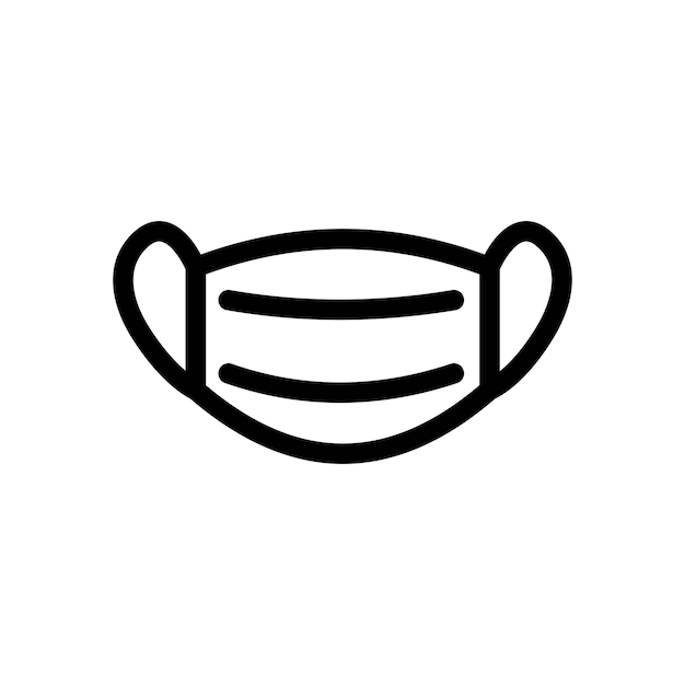 Diseño del icono de la línea de máscaras médicas
