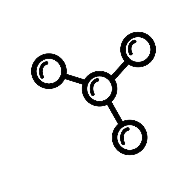 Diseño del icono de la línea de química molecular