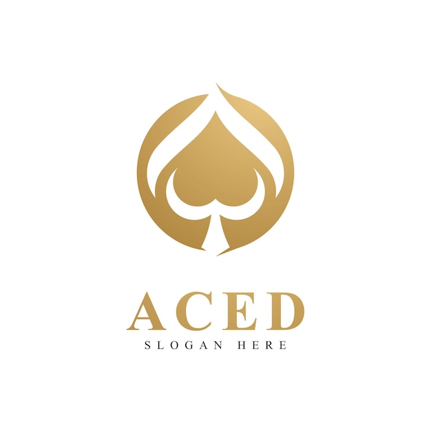 Diseño de icono de logo de Ace para Card Game Casino Business