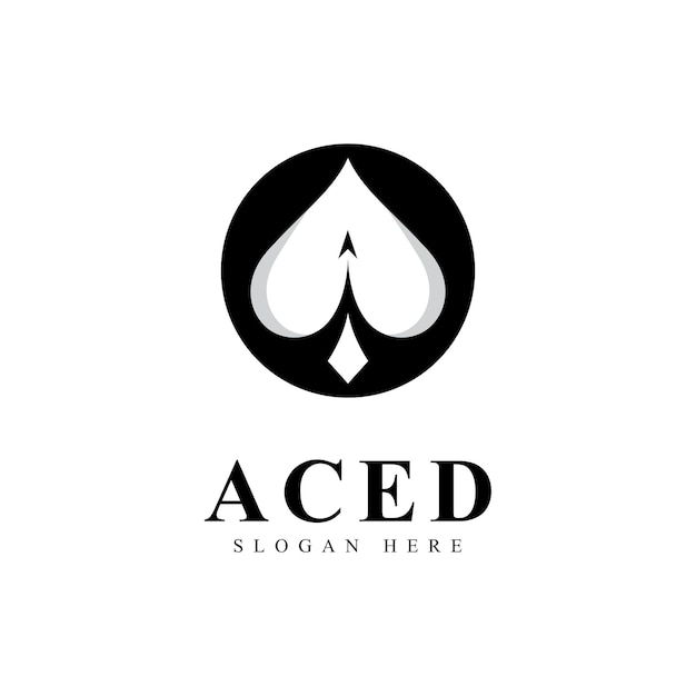 Diseño de icono de logo de ace para card game casino business