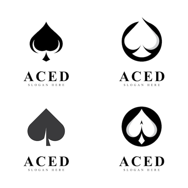 Diseño de icono de logo de Ace para Card Game Casino Business