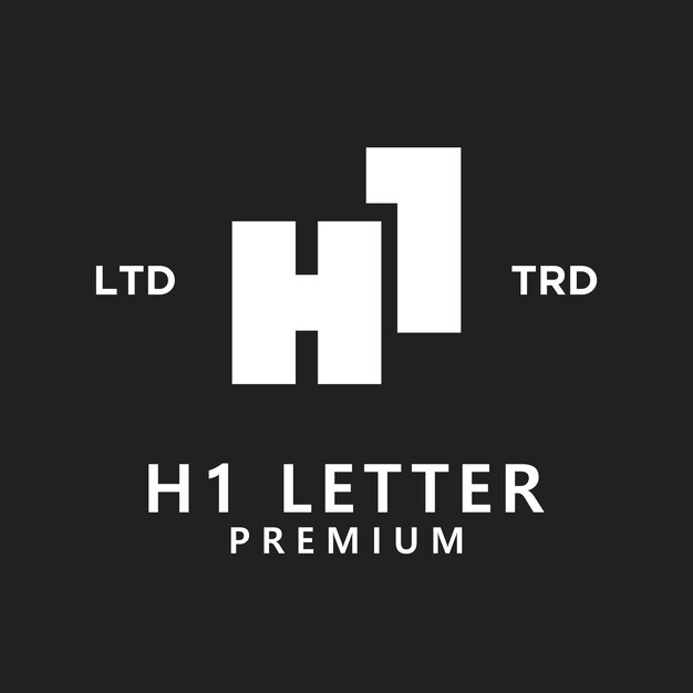Diseño de icono del logotipo de 1 letra H