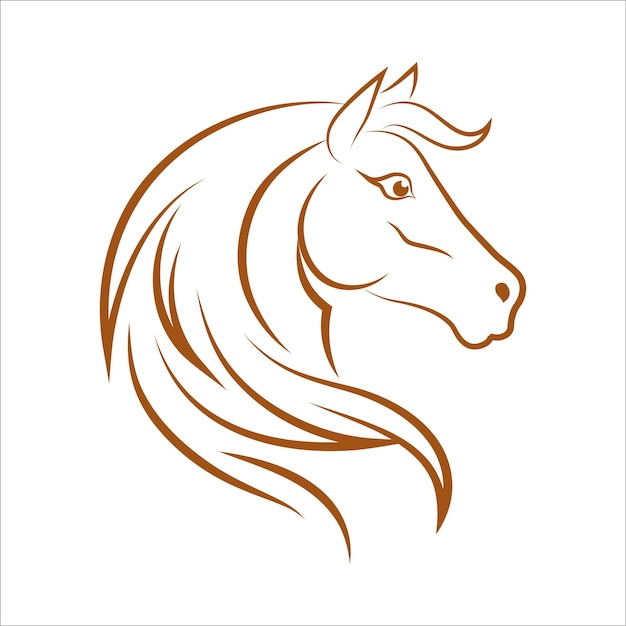 Vector diseño de icono de logotipo de arte de línea de caballo vector de ilustración de icono de logotipo de animal minimalista moderno simple