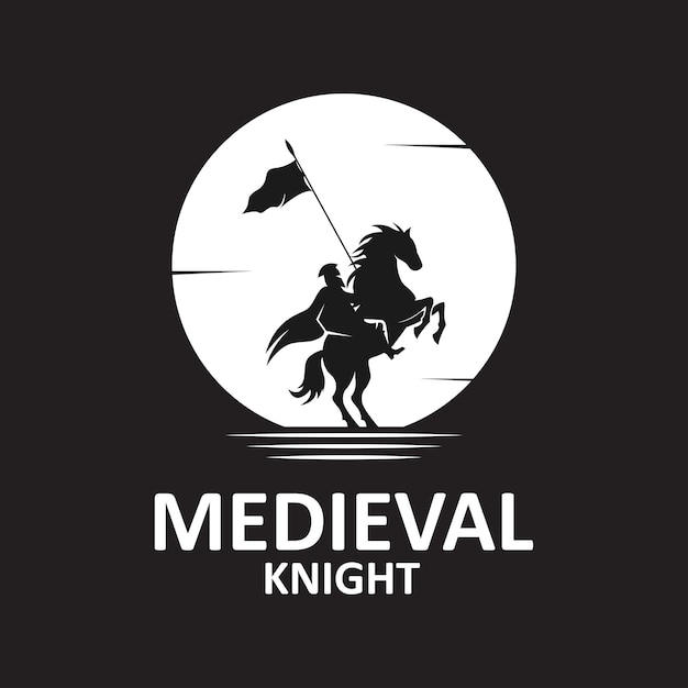 El diseño del icono del logotipo del caballero medieval Este logotipo representa la solidaridad, el liderazgo y la lealtad