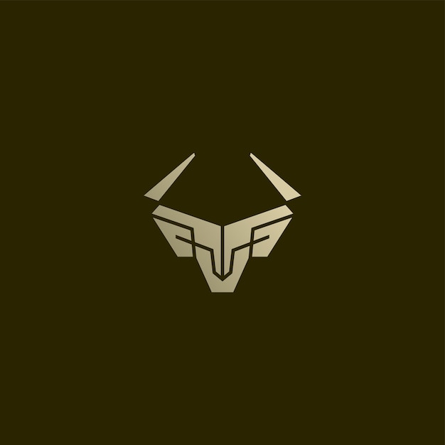 Diseño de icono de logotipo de cabeza de toro de lujo