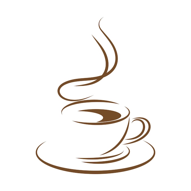 Diseño de icono de logotipo de café