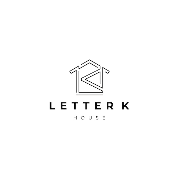 Diseño de icono de logotipo de casa de letra K