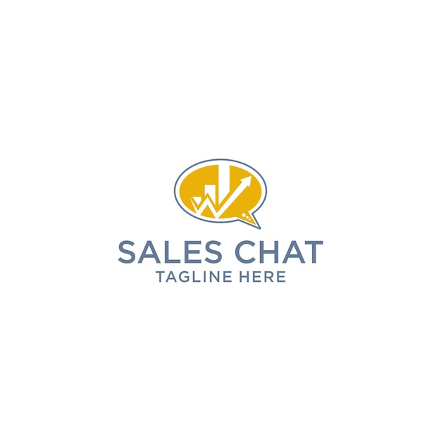 Diseño de icono de logotipo de chat de ventas