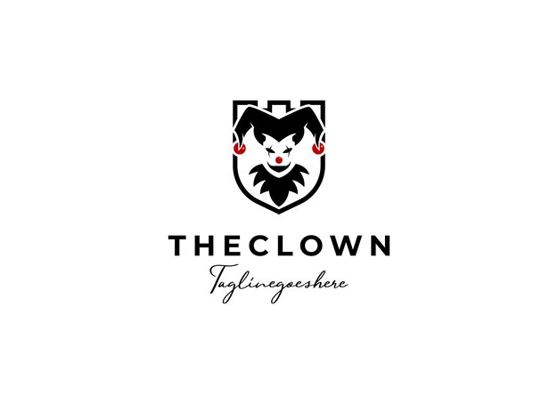 diseño del icono del logotipo de clown joker ilustración vectorial