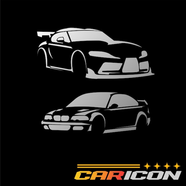 Diseño del icono del logotipo del coche con gradiente