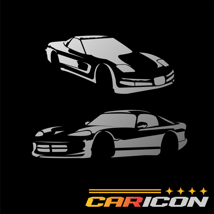 Diseño del icono del logotipo del coche con gradiente