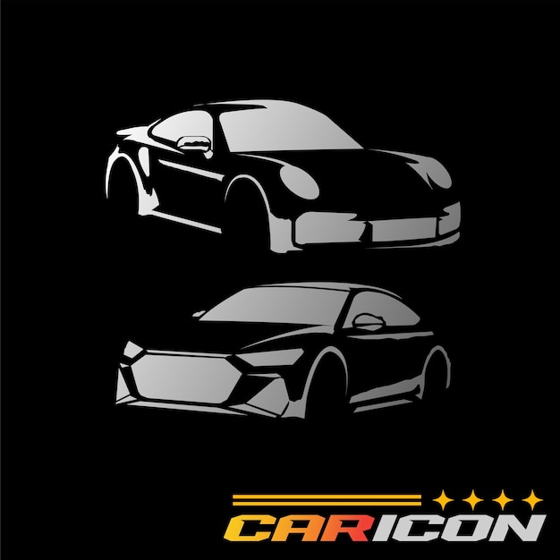 Diseño del icono del logotipo del coche con gradiente
