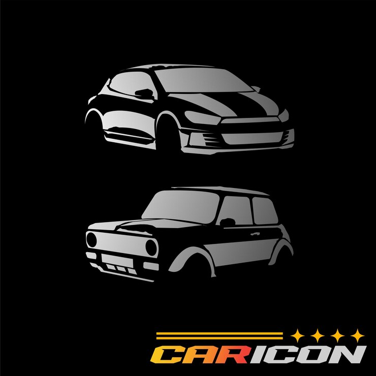 Diseño del icono del logotipo del coche con gradiente