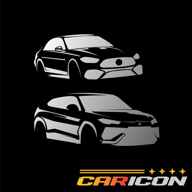 Diseño del icono del logotipo del coche con gradiente
