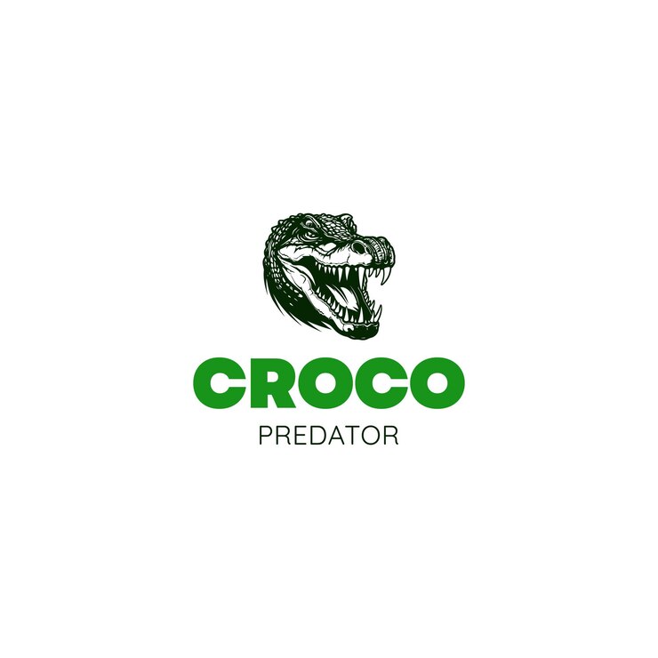 Vector diseño del icono del logotipo del cocodrilo cocodrilo o diseños del logotipo del esport del cocodrilo