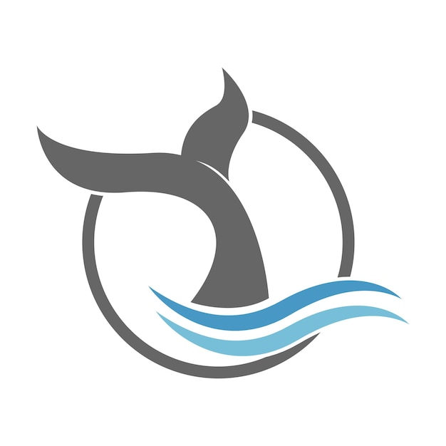 Diseño de icono de logotipo de cola de pez